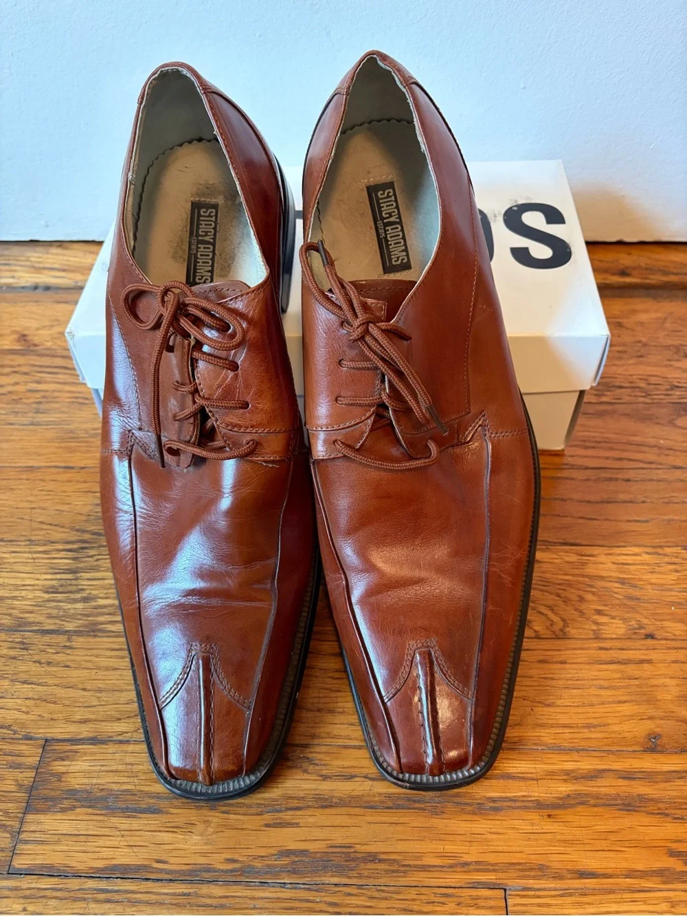Men's Brown Leather Lace-Up Dress Shoes